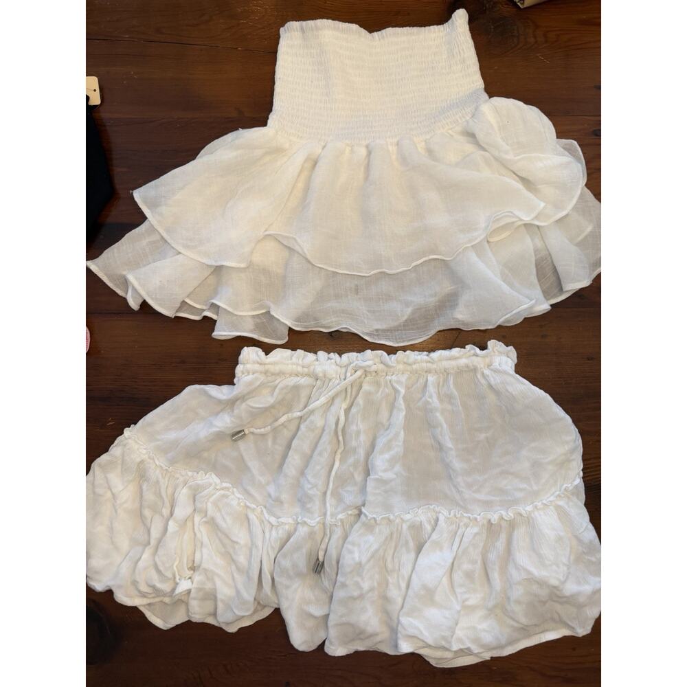 Women's White Swim Skirts Coverups Sz M